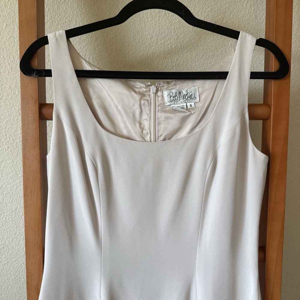 Vintage Bob Mackie, classic beige fitted maxi dress size 6 - Picture 3 of 7